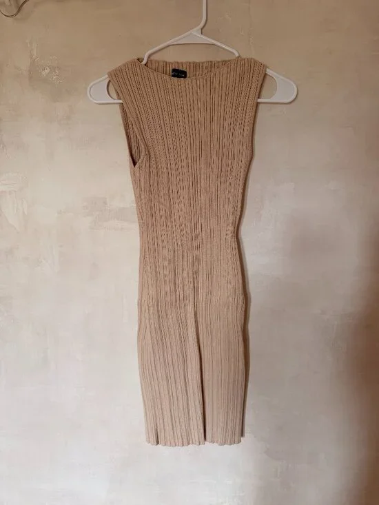 White Fox Let's Stay Up Mini Dress Cream M - Picture 3 of 7